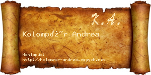Kolompár Andrea névjegykártya