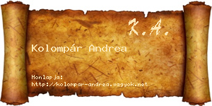 Kolompár Andrea névjegykártya