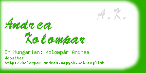 andrea kolompar business card